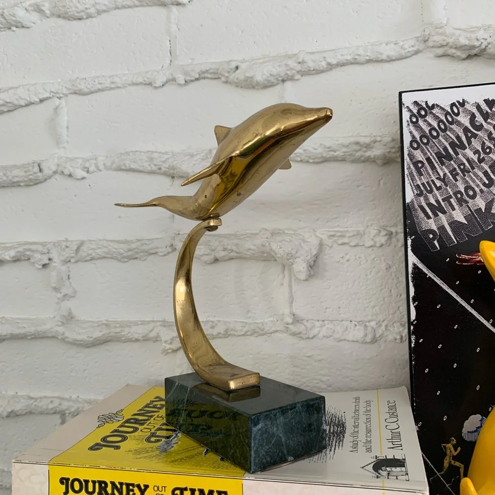Brass Dolphin with Granite base - Picture 3 of 3
